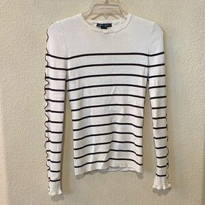 Faith & Zoe Striped Long Sleeve Top Size L